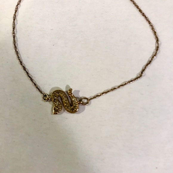 Delicate Gold and Crystal Snake Bracelet - Picture 3 of 4